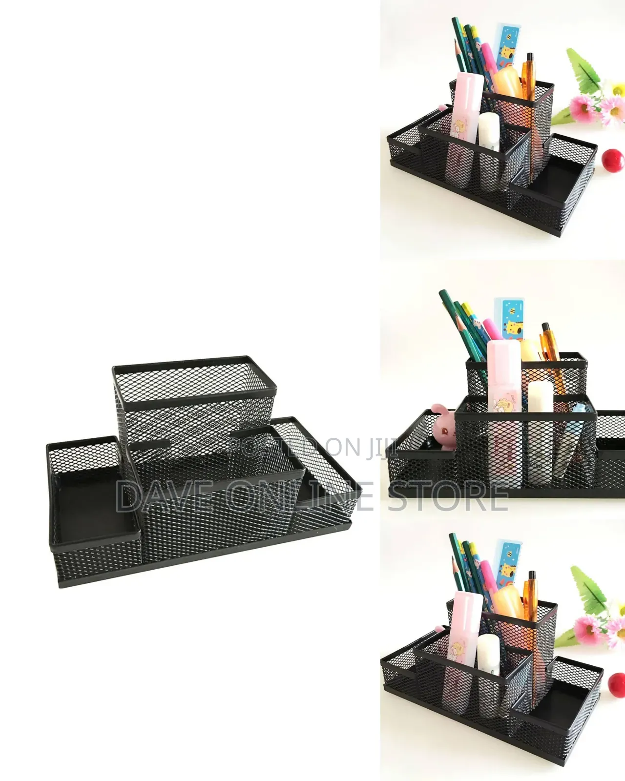 Black Mesh Pen Holder, Mesh Desk Organizer 4