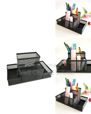 Black Mesh Pen Holder, Mesh Desk Organizer 4