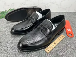 Original Robby Cavalry Black Textured Leather Penny Loafers