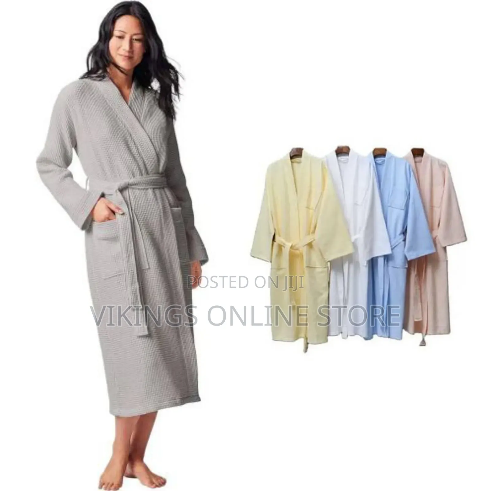 Large Lightweight Waffle Unisex Organic Linen Weave Robes