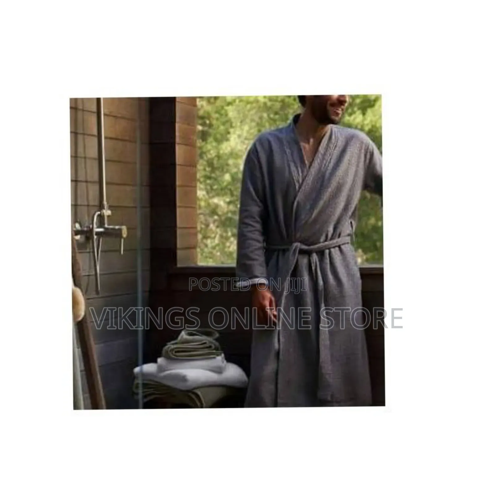 Large Lightweight Waffle Unisex Organic Linen Weave Robes