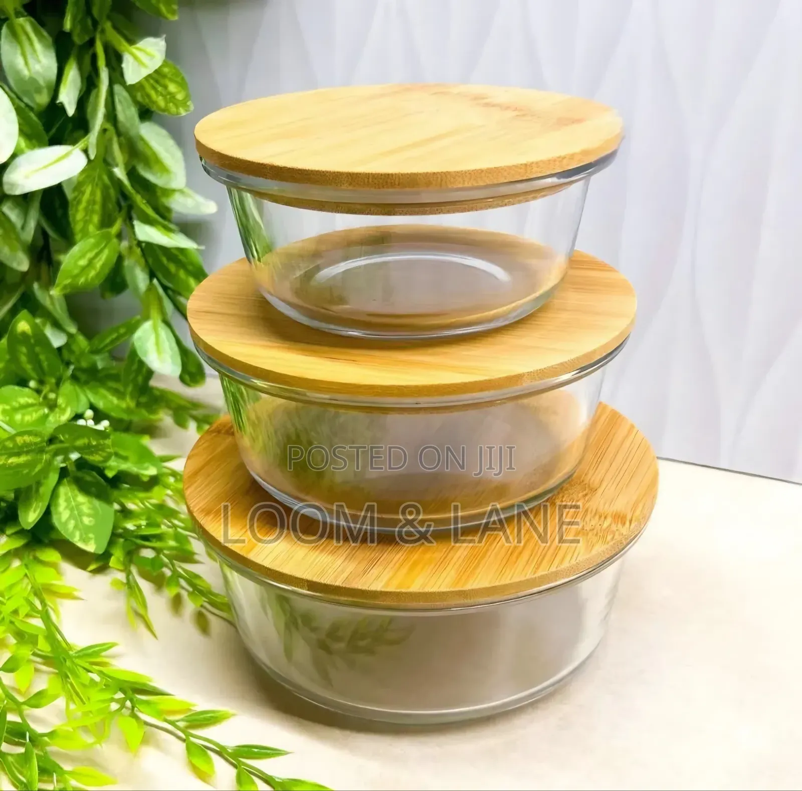 3pcs Glass Food Storage Containers