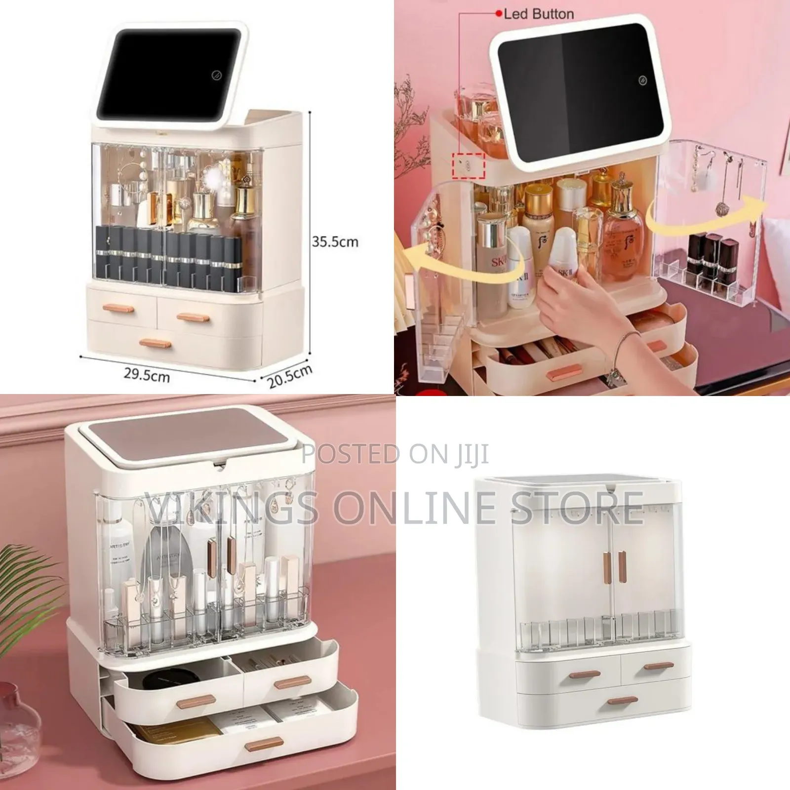Dust-Proof Drawer Makeup Skincare Organizer Plastic Cosmetics Storage