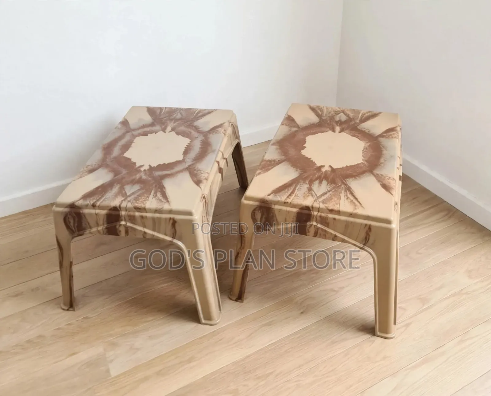 Marble Beige Plastic Coffee/Dining/Bar Plastic Table