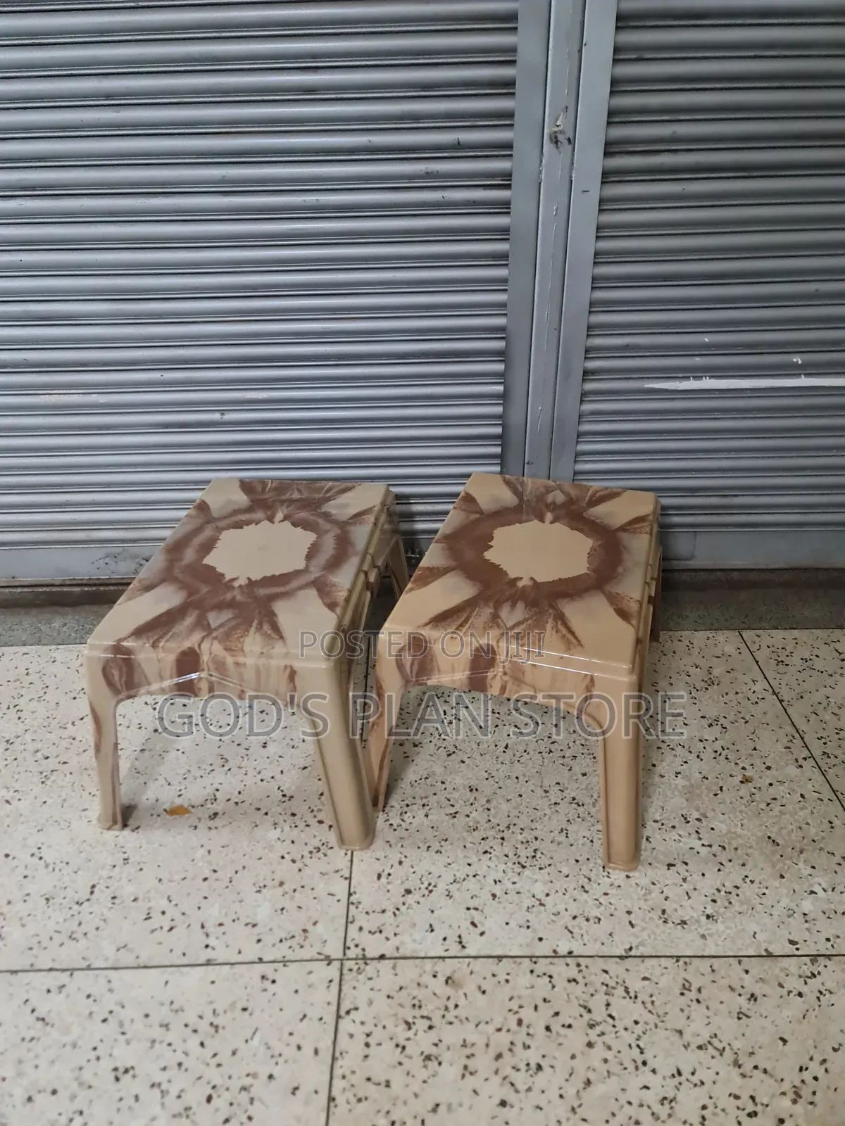 Marble Beige Plastic Coffee/Dining/Bar Plastic Table
