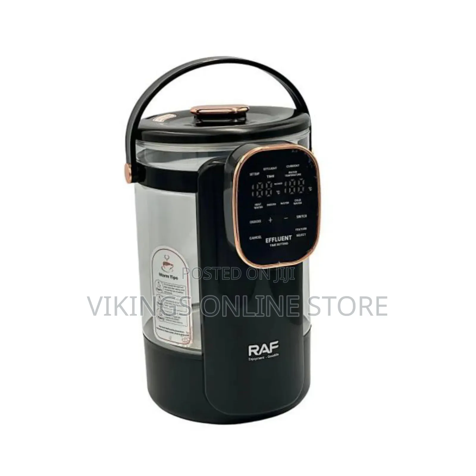 RAF 1000W 3.5L Borosillicate Window Glass Electric Kettle With Multi