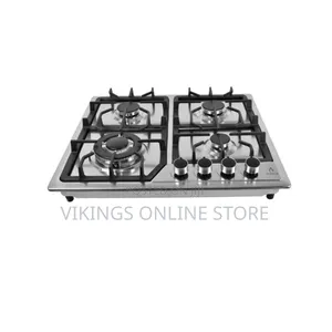 4 Burner Countertop Gas Hob 60 Cm With Auto Ignition, Cast Iron Suppor