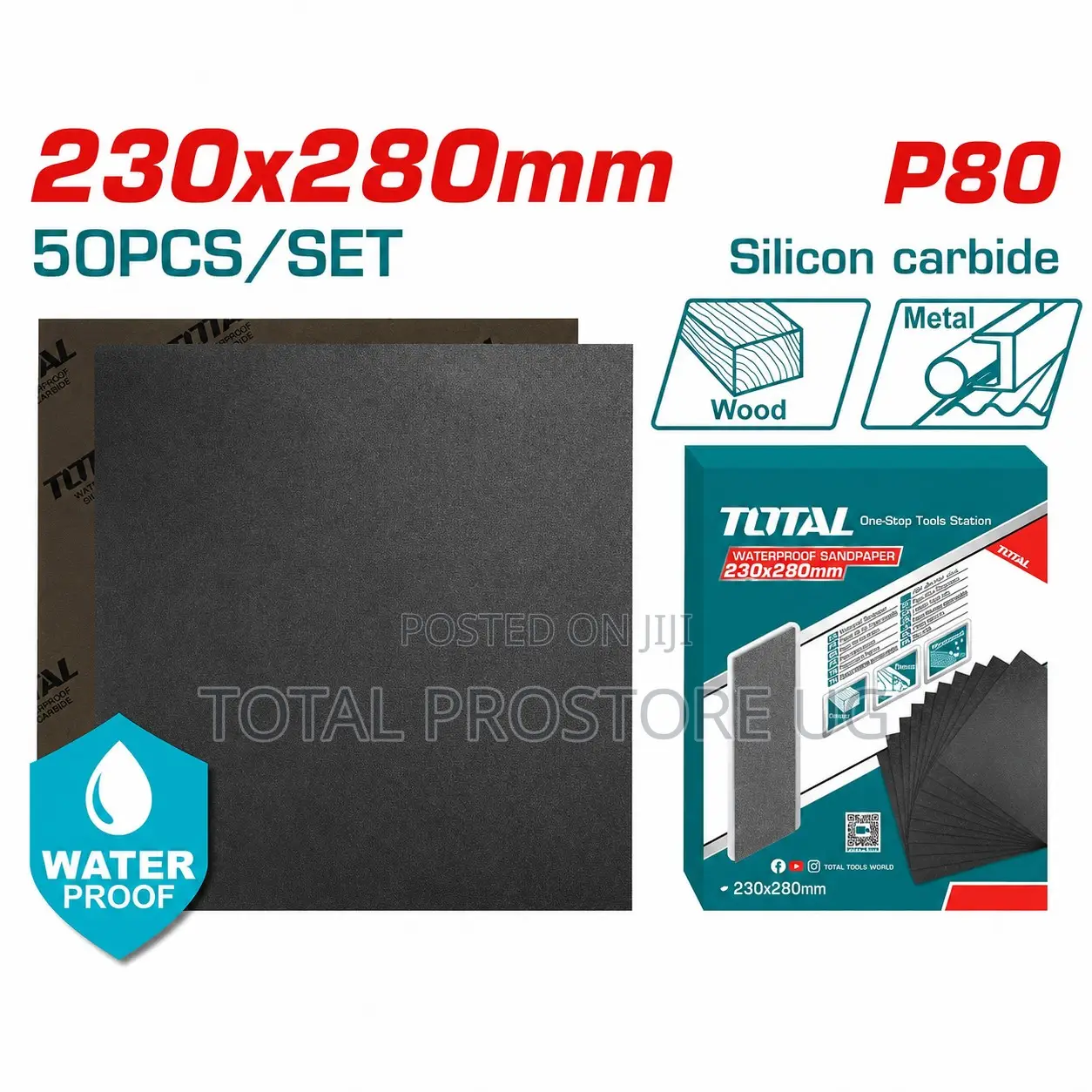 Water Proof Sandpaper P80 230mmx280mm.