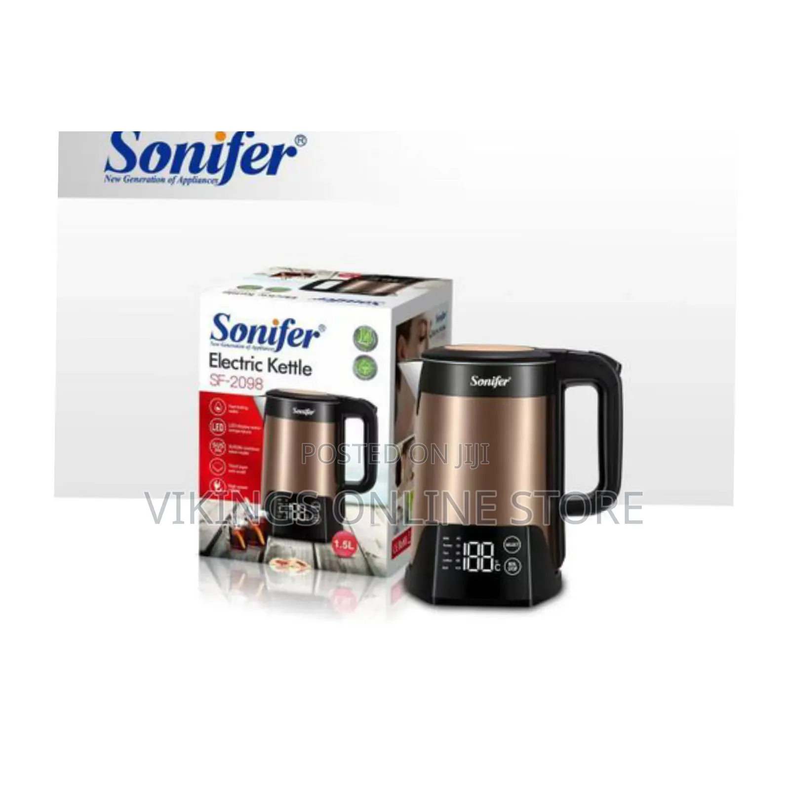 Sonifer SF-2098 Stainless Steel Smart Digital Led Touch Base Cordless