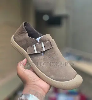 Original Clarks Coffee Brown Buckle Slip-on Leather Shoes
