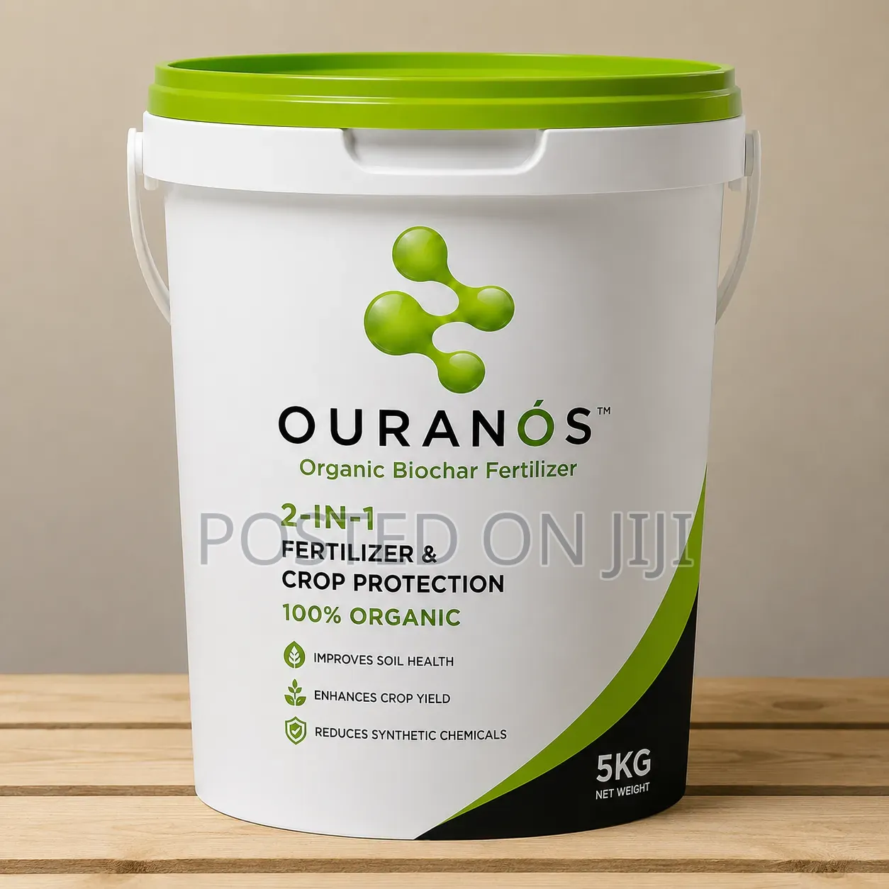 Ouranos Organic Biochar Dry Pellets Bucket 5kg