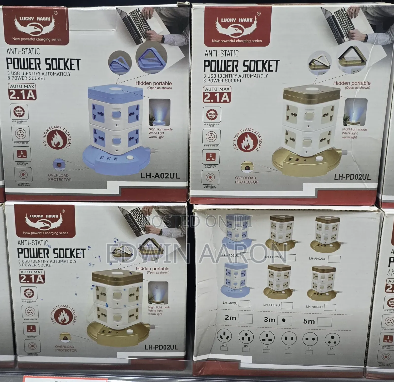 2 Tier Vertical Extension Power Socket