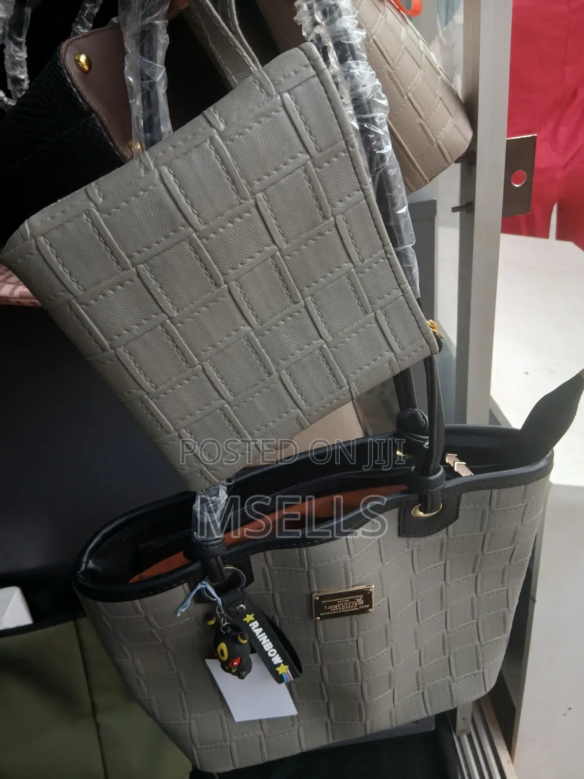 Woven Texture Tote Bag (Grey)