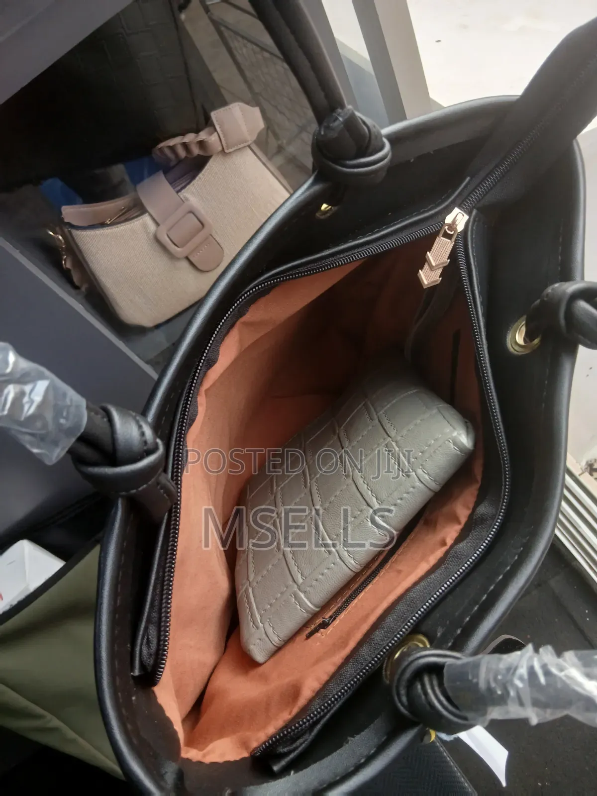 Woven Texture Tote Bag (Grey)