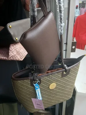 Woven Textured Khaki Green Tote Bag