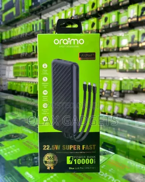 Oraimo Slice Link Pro 10000mAh 22.5W Fast Charging Power Bank (Grey)