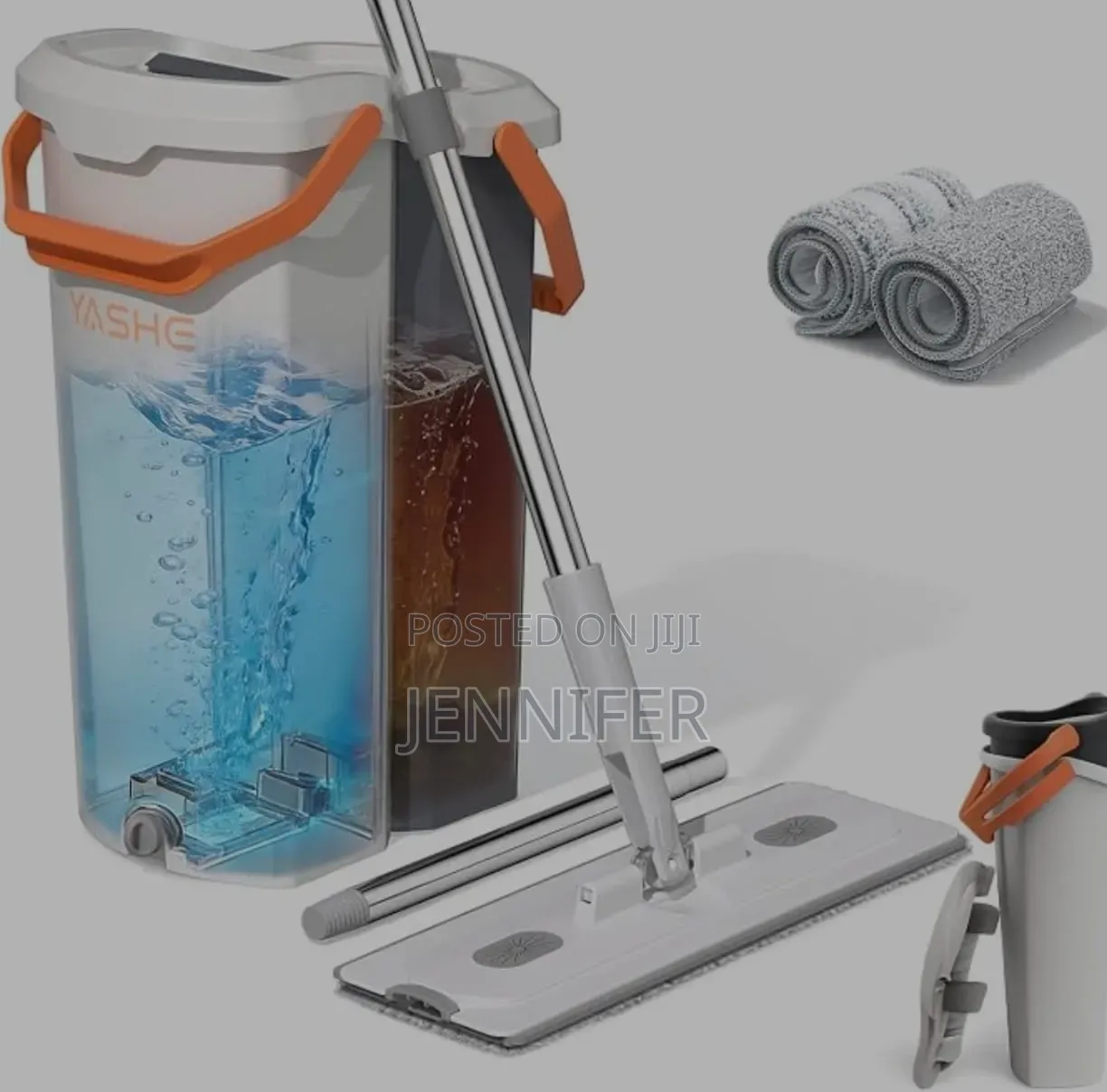 Hands-Free Flat Mop and Bucket Set
