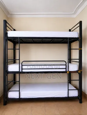 Heavy Duty Triple Metal Bunk Bed Frame – Strong Durable