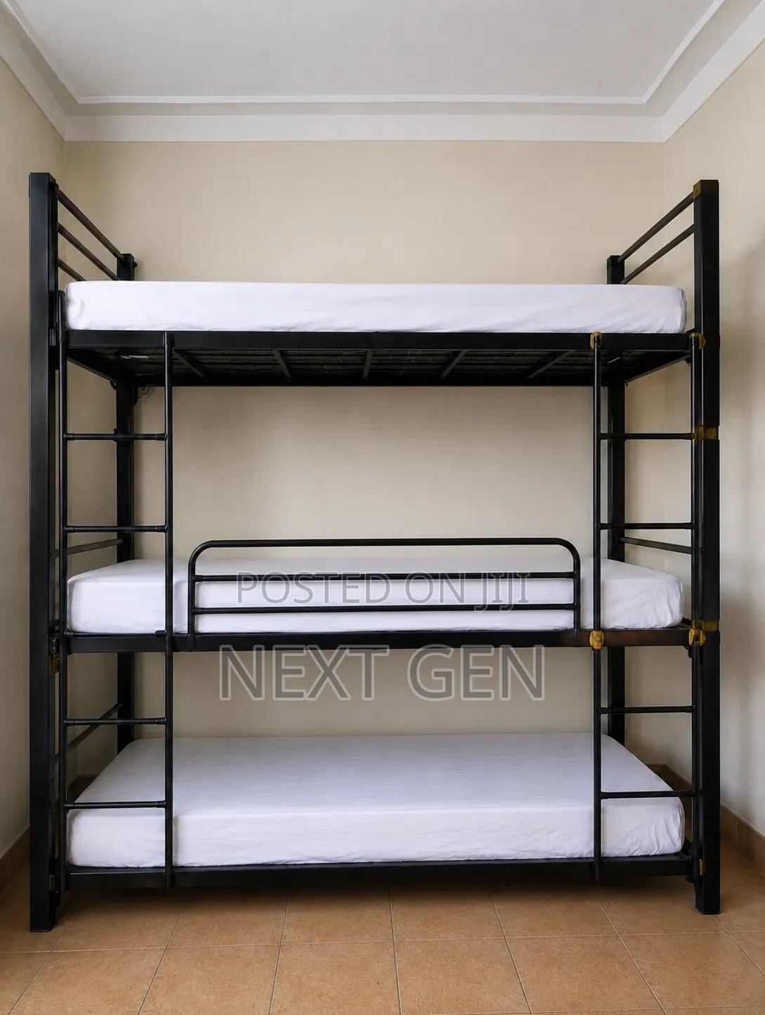 Heavy Duty Triple Metal Bunk Bed Frame – Strong Durable