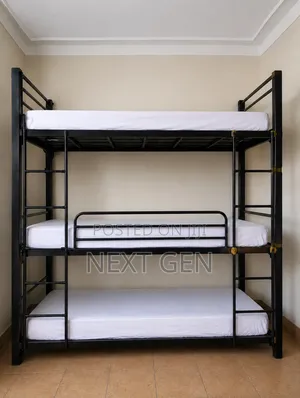 Heavy Duty Triple Metal Bunk Bed Frame – Strong Durable