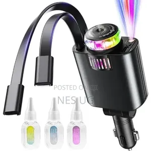Smart Retractable Car Charger 5 in 1 With Starlight Aroma Diffuser