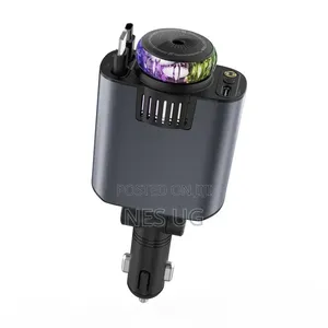 Smart Retractable Car Charger 5 in 1 With Starlight Aroma Diffuser