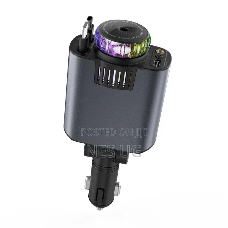 Smart Retractable Car Charger 5 in 1 With Starlight Aroma Diffuser