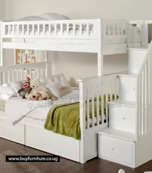 4 by 6 White Bunk Bed Decker