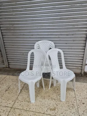 Planet Armless White Plastic Chairs Plastic