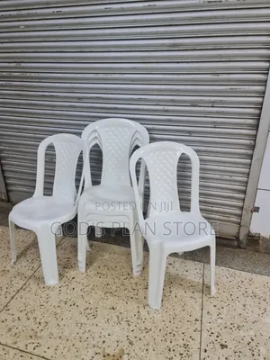 Planet Armless White Plastic Chairs Plastic