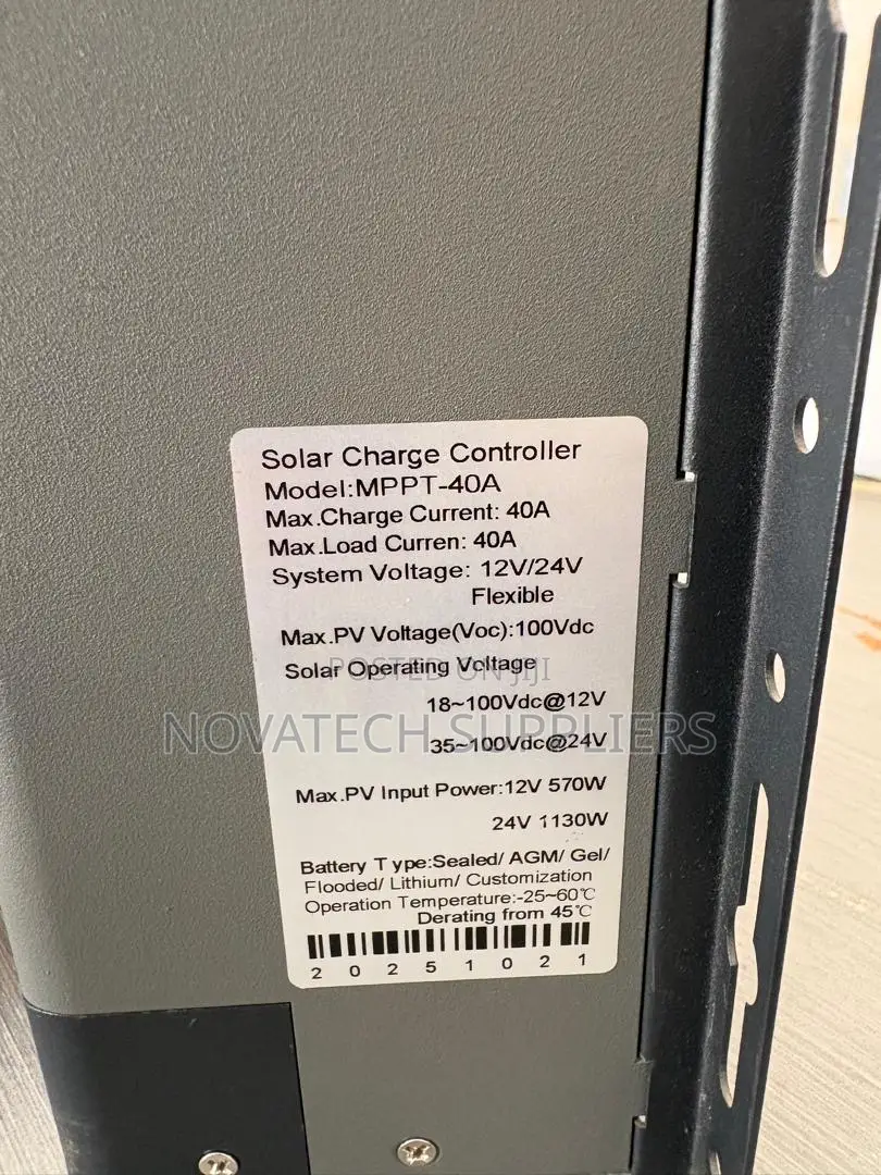 40a MPPT Solar Charge Controller 12v/24v 100v Pv Input
