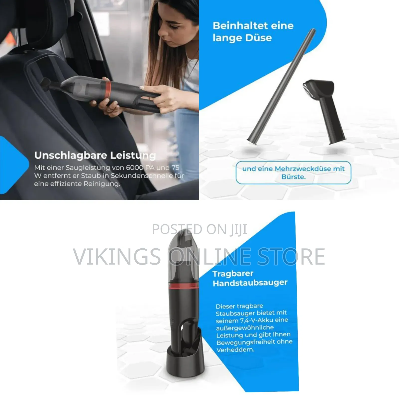 Portable Mini Handheld Vacuum Cleaner, Cordless, 6000 PA, 20 Minutes