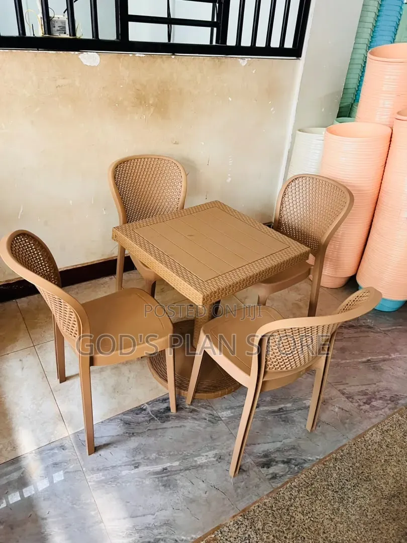 Stylish and Comfortable Outdoor Plastic Chairs and Table Set