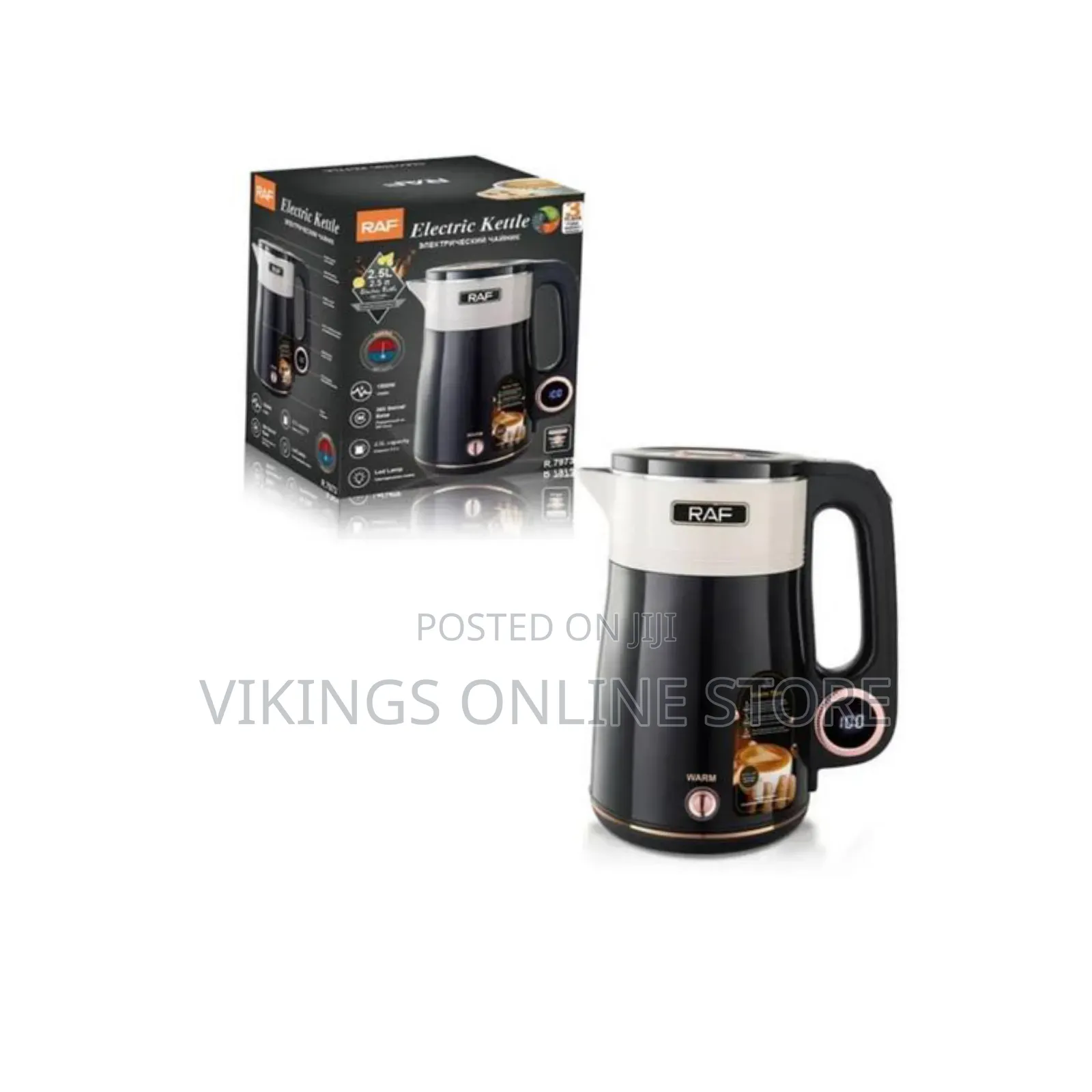 RAF 2.5L Double Layer Cordless Electric Kettle wWth Auto Shut-Off
