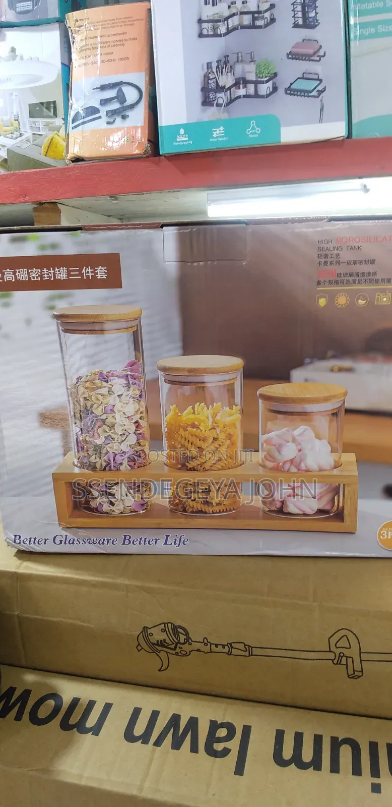 Three Clear Borosilicate Glass