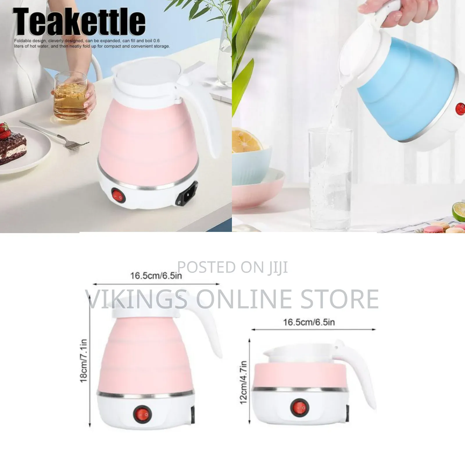 Portable Travel Folding Heating Electric Water Kettle 600Ml Mini