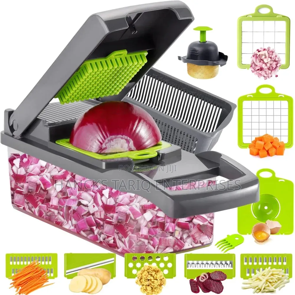 14-in-1 Multifunctional Kitchen Veggie Slicer and Chopper Set.