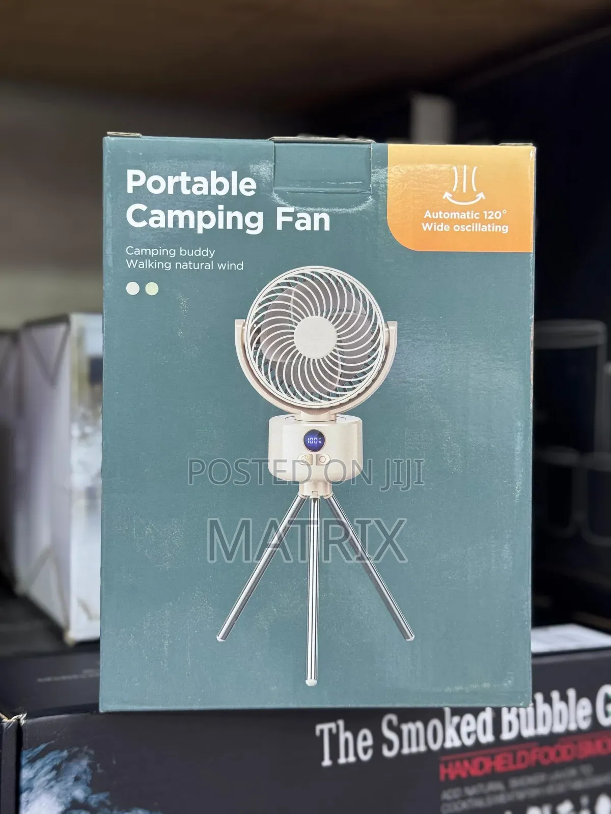 Camping Rechargeable Standing Fan With Tripod Legs