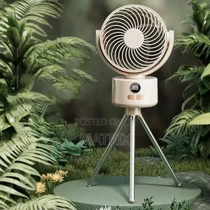 Camping Rechargeable Standing Fan With Tripod Legs