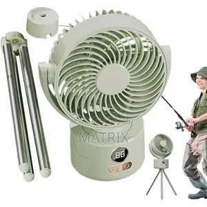 Camping Rechargeable Standing Fan With Tripod Legs
