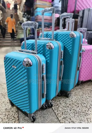 Noble Plastic Suitcases Full Set. 3pcs in 1set. (Blue Color)