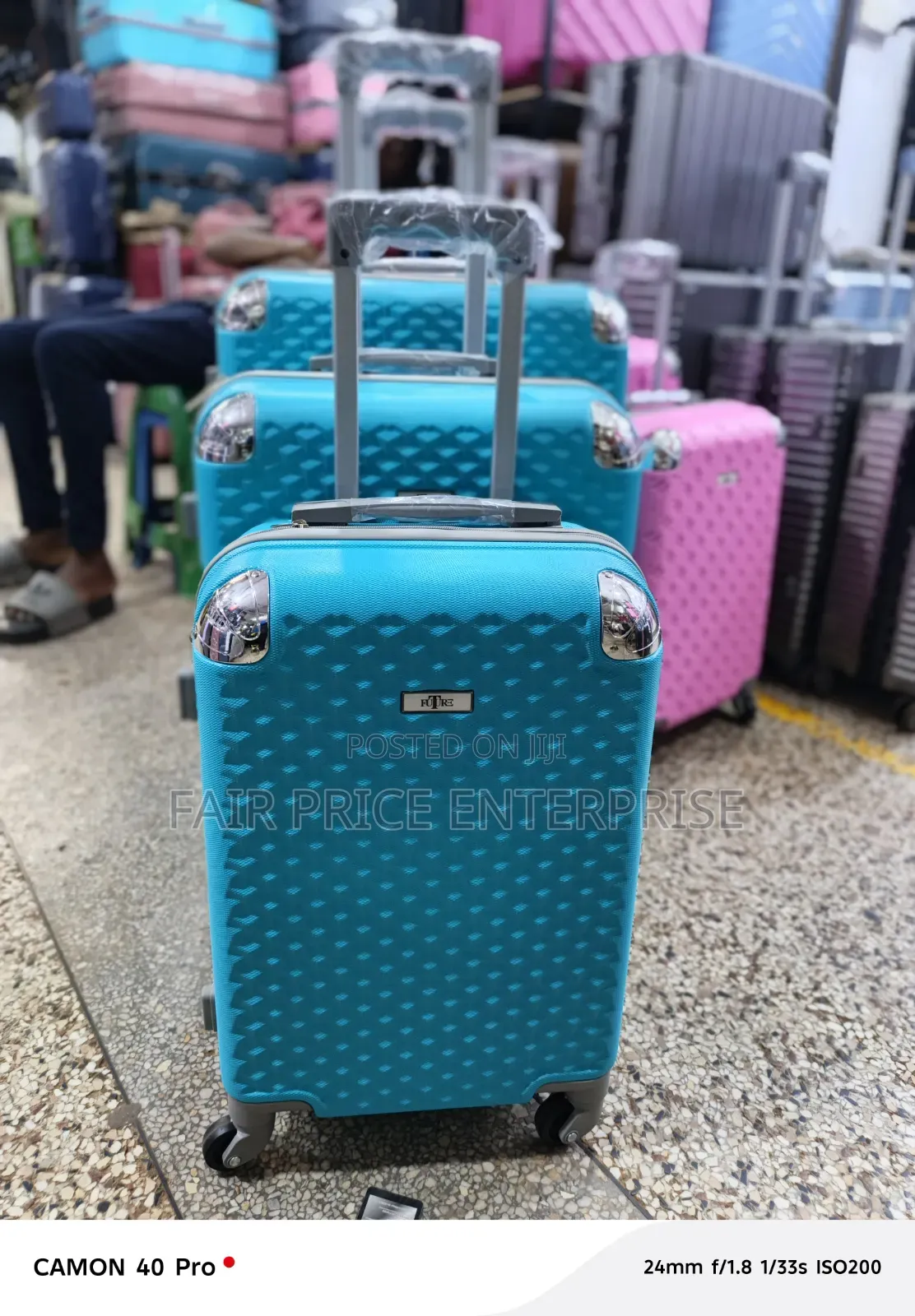Noble Plastic Suitcases Full Set. 3pcs in 1set. (Blue Color)