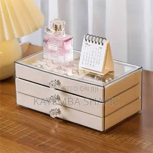 3-Layer Acrylic Jewelry Organizer Box With Velvet Drawers