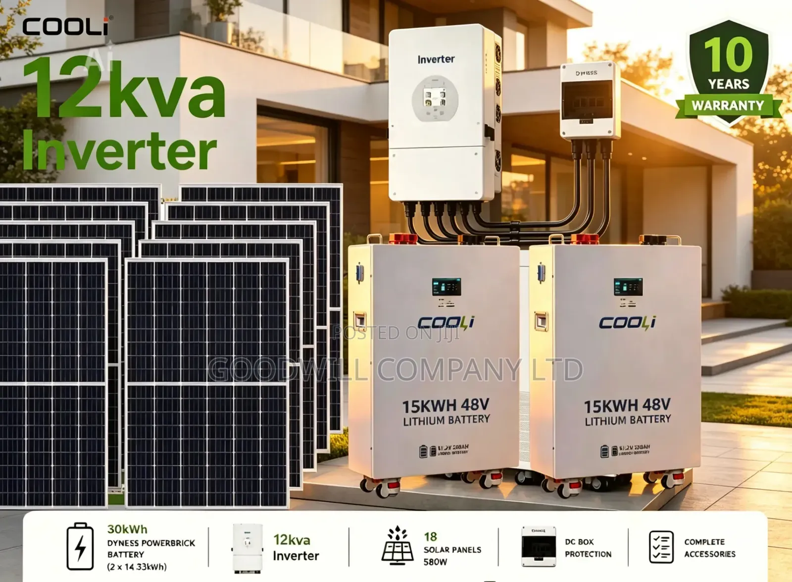 30kwh 12kva 48v Cooli Hybrid Complete Solar System