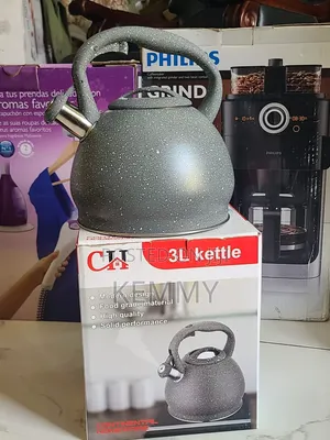 Kettle 3L Whistling Stove Top Kettle Gray Speckled Finish