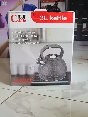 Kettle 3L Whistling Stove Top Kettle Gray Speckled Finish