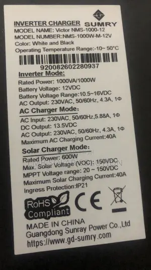 1000watts Hybrid Inverter 12V
