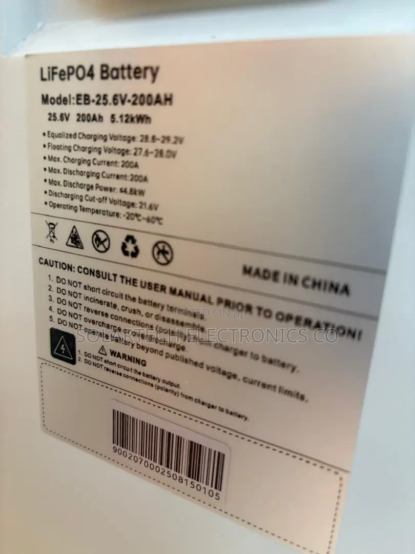 Sumry 5kWh Lithium Iron Phosphate Battery 200Ah 25.6V