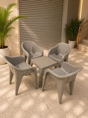 Simplive Plastic Chairs and Table Plastic Chairs and Table