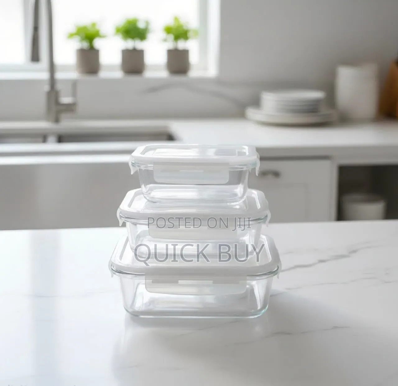 3pcs Borosilicate Glass Food Storage Containers